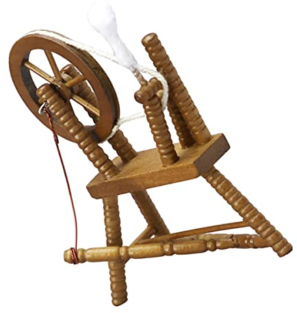 Toyvian Dollhouse Spinnrad Kleines Nähmaschinen Puppenhaus Spinnrad Kleines Puppenhaus 1:12 Retro Spinning Modell Mit Kurbel Zubehör Dollhouse FüR DIY Miniatur Dekoration
