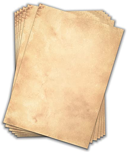 50 Blatt Briefpapier A4 Vintage bedruckbar oder handbeschreibbar, klimaneutral bedruckt, 120g/m² Papier.