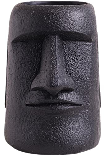 PRETYZOOM Île de Pâques Moai Tête Statue Planteur Succulents Planteur Visage Humain, Pot de Fleurs pour la Maison, Le Bureau, la décoration d'intérieur et d'extérieur