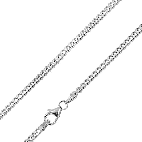 trendor Herren-Halskette 925 Silber Rhodiniert Panzerkette 2,7 mm breit | modischer Halsschmuck für Männer aus echtem Sterlingsilber, tolle Geschenkidee,