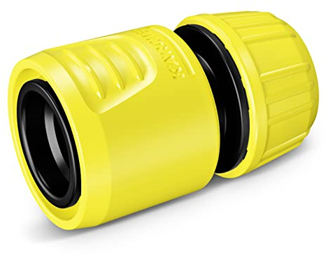 Kärcher Hard Plastic Pipe Fitting with AquaStop Technology, for Garden Hoses with Diameter 1/2 - 5/8, AquaStop System to Prevent Spills