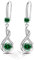Silver Drop Earrings for Women Dangling, Sterling Silver Dangle Earrings with Cubic Zirconia, Hypoallergenic Green Dangly Drop Earrings for Women Jewellery Presents Birthday Christmas Anniversaries