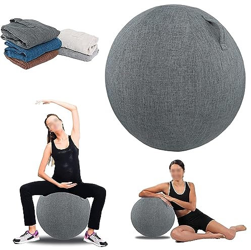 GImLy Sitzball Abdeckung 55Cm 65Cm 75Cm Gymnastikball Bezug Für Fitnessball Pilates Yogaball/Büroball Balance Ball Staubdicht Faltbar Sitzbälle Stoff Bezug Für Schwangere Frauen,003,55cm/21.65inch