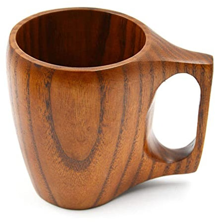 Set Boccali Da Birra, Boccale Creativo In Legno Intero Con Manico, Bicchiere Da Birra In Legno Naturale Fatto A Mano, Boccale In Legno Vintage for Caffè Latte Birra Bere Succo-300ml-originale