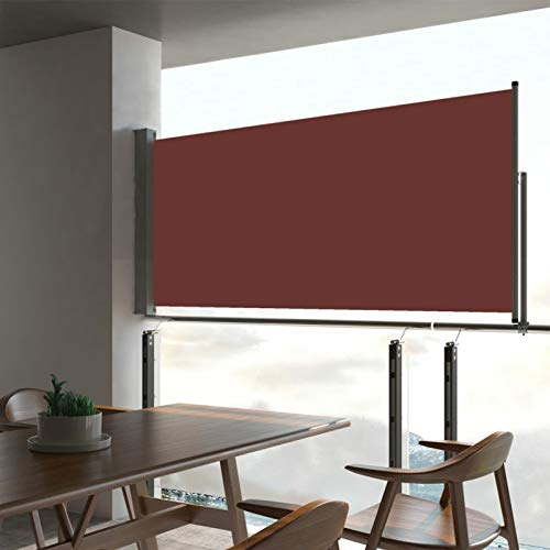 Camerina Ausziehbare Seitenmarkise 60×300 cm Braun Seitenwand FüR TerrassenüBerdachung