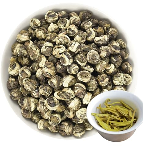 Plant Gift Jasmine Dragon Pearls 125g/4.4oz thé vert chinois en feuilles - thé vert au jasmin de qualité supérieure