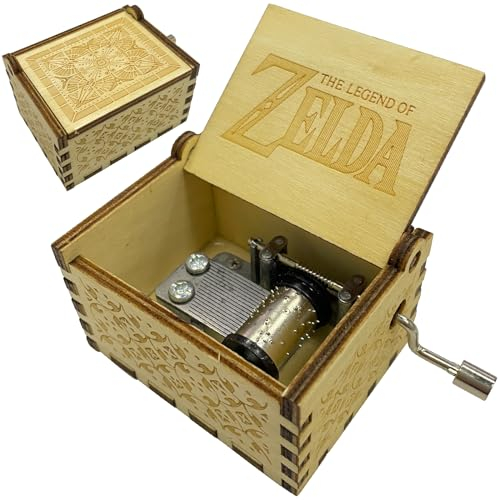 Zelda Spieluhr Holz, Spieluhr Zelda Melodie, Zelda Spieluhr Erwachsene, Zelda Music Box Decorative, Wooden Hand Crank Music Boxes, Wooden Music Box English Print, Zelda Antique Carved Music Box