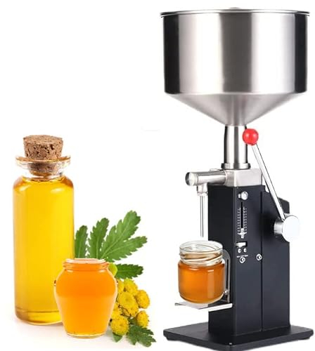 Manuelle Flüssigkeitsfüllmaschine, 5–60 ml Pastenflaschenfüllmaschine, Flaschenfüller für Paste und Flüssigkeit, Wasser, Kosmetikcreme, Shampoo, Lipgloss – mit Skala und abnehmbarem Halter A03