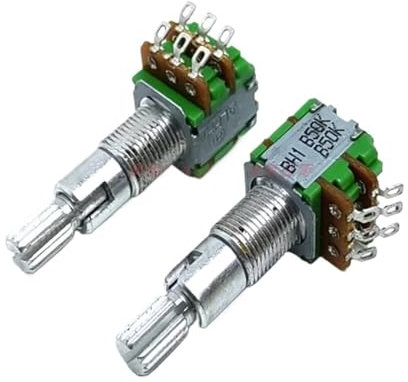 1PCS B50K 12 Typ Doppel Doppel Einstellbare Potentiometer 50k Griff 28mm Blume B50K 9mm Loch fuß