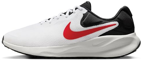 Nike Homme Revolution 7 Running Shoe, White/Fire Red-Black-Photon Dust, 45 EU