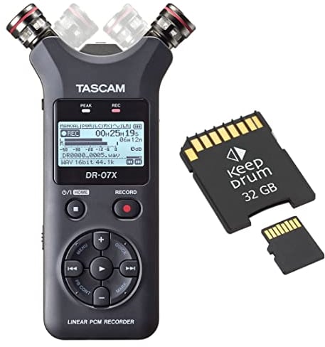 DR-07X Handheld Audio-Recorder + Speicherkarte 32 GB