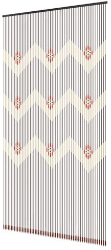 Vielrosse Tür Perlenvorhang, 90cm x 195cm Bambusvorhang, Natur Bambusholz Perlenvorhang Fadenvorhang Insektenschutz Türvorhang für Schlafzimmer Wohnzimmer Türen Fenster