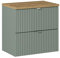 Lomadox Mobile lavabo da bagno, 60 cm, colore verde e rovere