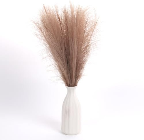 Uxney Lot de 20 herbes de la pampa artificielles, 55 cm, pour la décoration de la maison, marron