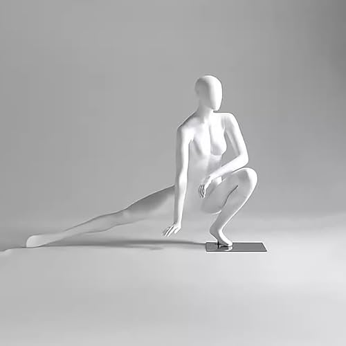 schaufensterpuppe weiblich kleiderpuppe mannequin Yoga-Übungspuppen in verschiedenen Haltungen, leicht zusammenzubauende weiße Stehpuppe, beweglicher Oberkörper in Lebensgröße, Ganzkörper-Puppe für da