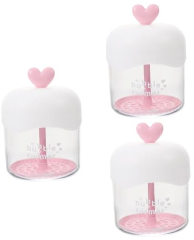 Healeved 3pcs Foam Maker Dispenser Transparent Foaming Bottle for Deep Facial Cleansing Simple Manual for Home Use Creates Rich Bubbles for Skin Care