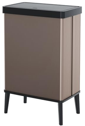 Curver Verto High 54L Mülleimer mit Push Deckel, optimal für Küche, einfache Sortierung, schlankes Design, mit Füßen, rosa, 26,5 x 43,5 x 68,7 cm