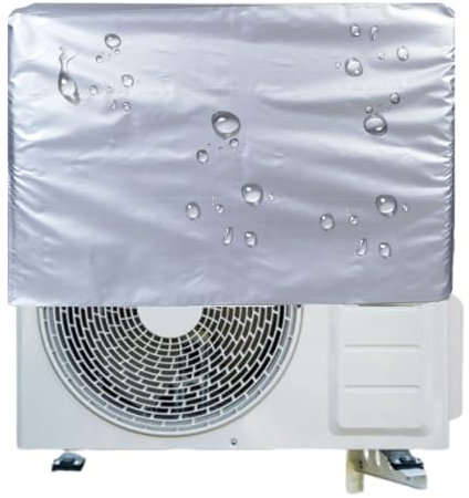 1 Piezas Funda Aire Acondicionado Exterior, Cubre Aire Acondicionado Exterior,funda para aire acondicionado exterior, Impermeable,A prueba de nieve,A prueba de polvo,Protector solar (90 x 60 x 35 cm)