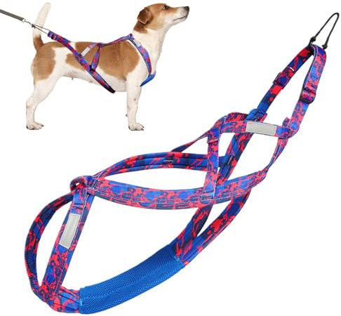 xowwyue Zuggeschirr für Hunde - Welpengeschirr Verstellbares Reflektierendes Hundegeschirr - Vielseitig Outdoor Hundeseil Hundeleine Seil für Kleine Große Hunde