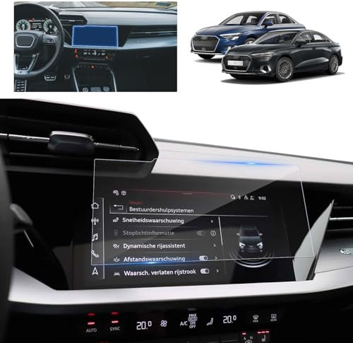 BSTW Compatible con Audi A3 8Y Sportback 2021-2025 Protector de pantalla de 10,1 pulgadas MMI Touch Display Navegación Pantalla Película de vidrio templado, 9H antiarañazos HD claro