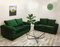 Luxuriöses, modernes Chesterfield-Sofa-Set, aus grünem Samt, gepolstert, 3 + 2-Sitzer, Ecksofas für Wohnzimmer, stilvolle Plüsch-Couches mit Streulehne