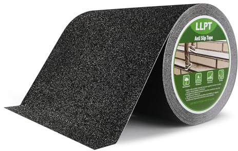 LLPT Grip Tape Nastro Adesivo Antiscivolo 203mm x 11m Nero Strisce Adesive | Alta Trazione & Forte Presa per Interni ed Esterni Gradini Barche Rampe Scalini
