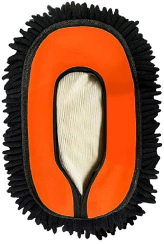 YeewayVeh Car Wash Brush Replacement Head, Soft & Scratch-free Microfiber Bristle Car Wash Mop Head Suitable for Blue 15° Curved Pole Car Washing Brush, Orange