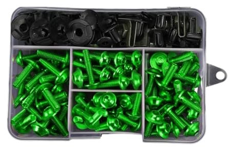 TGFCRUH Boulons de Carénage Motos Compatible avec pour Z650 pour Z750 pour Z800 pour Z1000 Kit Complet Boulons Carénage Moto Vis Écrou Boulons De Borne De Batterie Moto(Green)