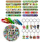 GWAWG 128 pezzi Miner Gaming Party Bag Fillers, Gaming Portachiavi Adesivi Braccialetto di Gomma Schiaffo Polso Braccialetti Bomboniere per Bambini Adulti Party Bag Forniture