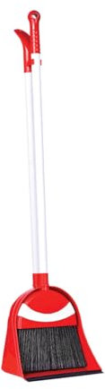 Kehrschaufelset Rot Lang Griff Set Besen Schaufel Kehrset Handfeger Kehrblech Handkehrset (ROT)