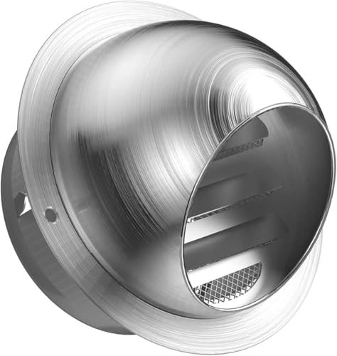RAKKYO Grille de Ventilation en Acier Inoxydable, Sortie de Ventilation étanche, Grille sphérique Robuste, for sèche-Linge, Hottes de Cuisine, industrielles(60mm-2.4in)