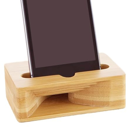 Portable Phone Holder - 10cm Smart Car Gadget, Wooden Cell Phone Stand, Convenience Mobile Stand Desk Accessory | Outdoors Sound Wooden Phonee Holder for Women Men Work Office Travel Accessories