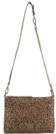 FREDsBRUDER Leder Umhängetasche Layer Crossbag Edition Dotty Leo hellbraun
