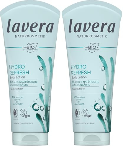 lavera Hydro Refresh Body Lotion - spendet 48h Feuchtigkeit - für trockene Haut - erfrischend - vegan - Naturkosmetik - 200 ml (Packung mit 2)