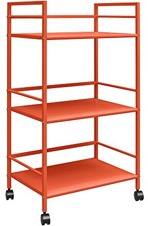 NG Cache Rollwagen, Orange, Mobiler Servierwagen aus Metall für Grill, Küche oder Bar (BxTxH) 43x29x77 cm