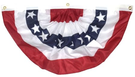 ifundom Guirlande Léger et Portable Semi-circulaire de Fanions Drapeau Américain en Polyester pour Décoration de Porche et Porte Lors D'événements Patriotiques