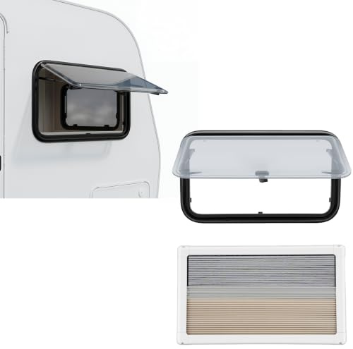 Goddlgjik 70x40cm Ventana de caravana 85°Ventana Camper Homologada estor | mosquitera con certificado ECE 43R, vidrio templado, para utocaravanas remolques camionetas conversión caravanas verticales