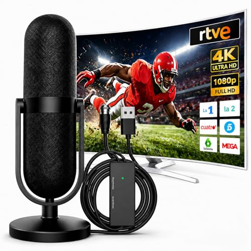 2026 Antena TV Interior Potente, Antena TDT, Señal Estable, DVB-T/T2