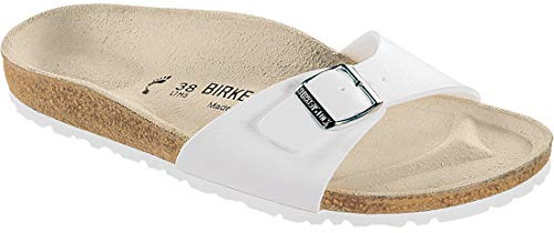 Birkenstock Damen Pantolette Madrid Birko-Flor schmal, 00040733350, 35 EU, White 040733