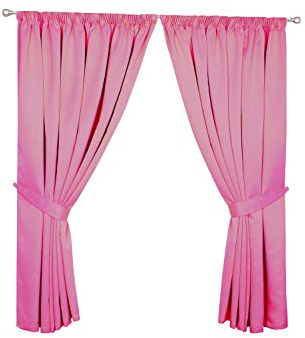 umlout **SALE** Eclipsee Pink 66 w X 72 d Semi Blackout Dimout Thermal Curtains With Matching Tiebacks- Choice Of 9 Sizes And 6 Colours