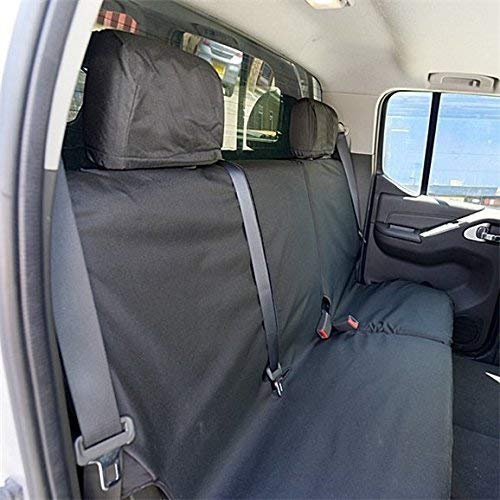 To Fit Nissan Navara D40 Double Cab Seat Covers 2002-2016 Rear Set | Waterproof & Heavy Duty, Airbag Compatible, Easy To Fit - Tailored Rear Bench Black