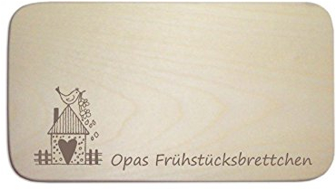 Frühstücksbrett « OPAS FRÜHSTÜCKSBRETTCHEN » das perfekte Geschenk für den Opa zum Vatertag Weihnachten Ostern oder Geburtstag - Schneidebrett mit Motiv Vogelhaus Herz Vogel