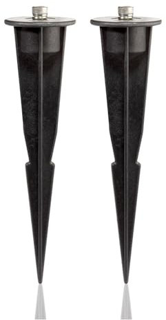 ledscom.de 2 Stück Garten-Erdspieß, für Gartenleuchten, schwarz, 17cm, 45mm Ø