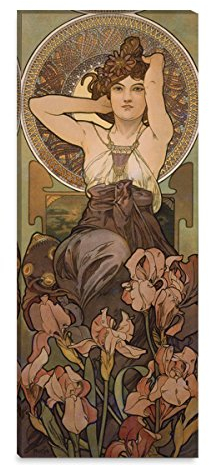 Wandkings Leinwandbilder von Alfons Mucha - Wähle ein Motiv & Größe: Edelstein: Amethyst - 30 x 90 cm