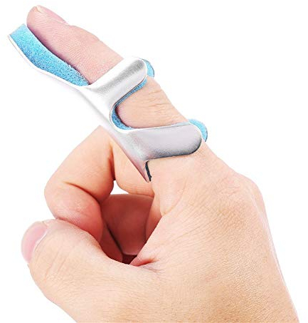 Finger Splint Finger Schiene, verstellbarer Befestigungsgürtel mit gepolsterten Aluminium Fixing Support Pad Sportverletzungen Fingerlinge, fingerschutz für Arthritisschmerzen (S)