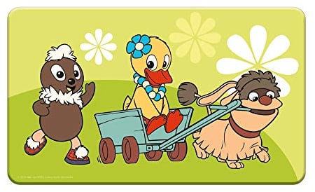 Trötsch Pittiplatsch Schnatterinchen Moppi Frühstücksbrettchen grün: aus Melamin (Unser Sandmännchen)