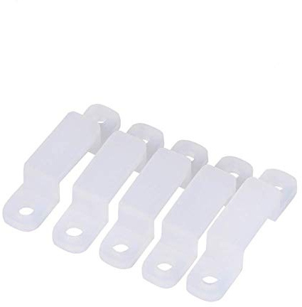 Tnfeeon 100 Pezzi LED Connettore a Striscia, 8/10/12 Millimetri Clip Fissaggio in Silicone Clip del Supporto Strisce Luce Flessibili Supporto Fissaggio per Il Fissaggio Strisce LED RGB (10mm)