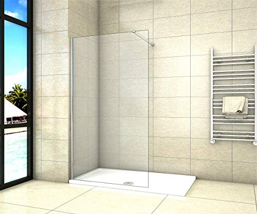 Aica Sanitär Duschwand Walk In Dusche 70cm Duschabtrennung 8mm NANO Glas Duschtrennwand 200cm Höhe