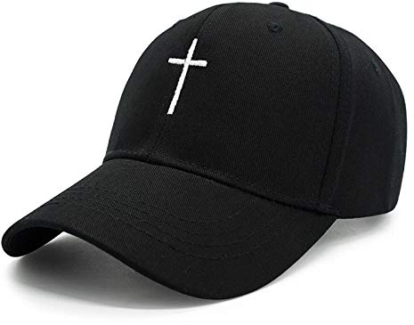 QIANWEIXI Baseball Cap Herren Schwarz Kreuz Baseball Cap Für Männer Frauen Stickerei Hysteresenhut Papa Knochen Casquette Lässige Mode Baumwolle Hip Hop Caps
