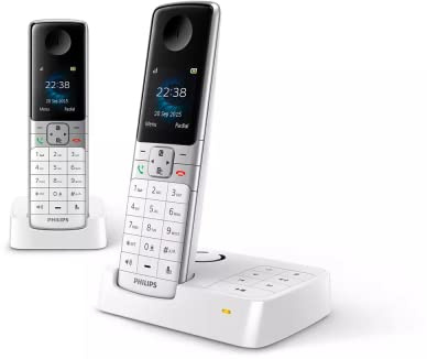 Philips D6352W Twin DECT Schnurlostelefon mit Anrufbeantworter